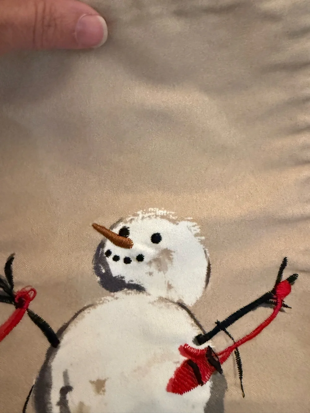 St. Nicholas Square Snowman Christmas Placemats Set/6 Embroidered Holiday Decor